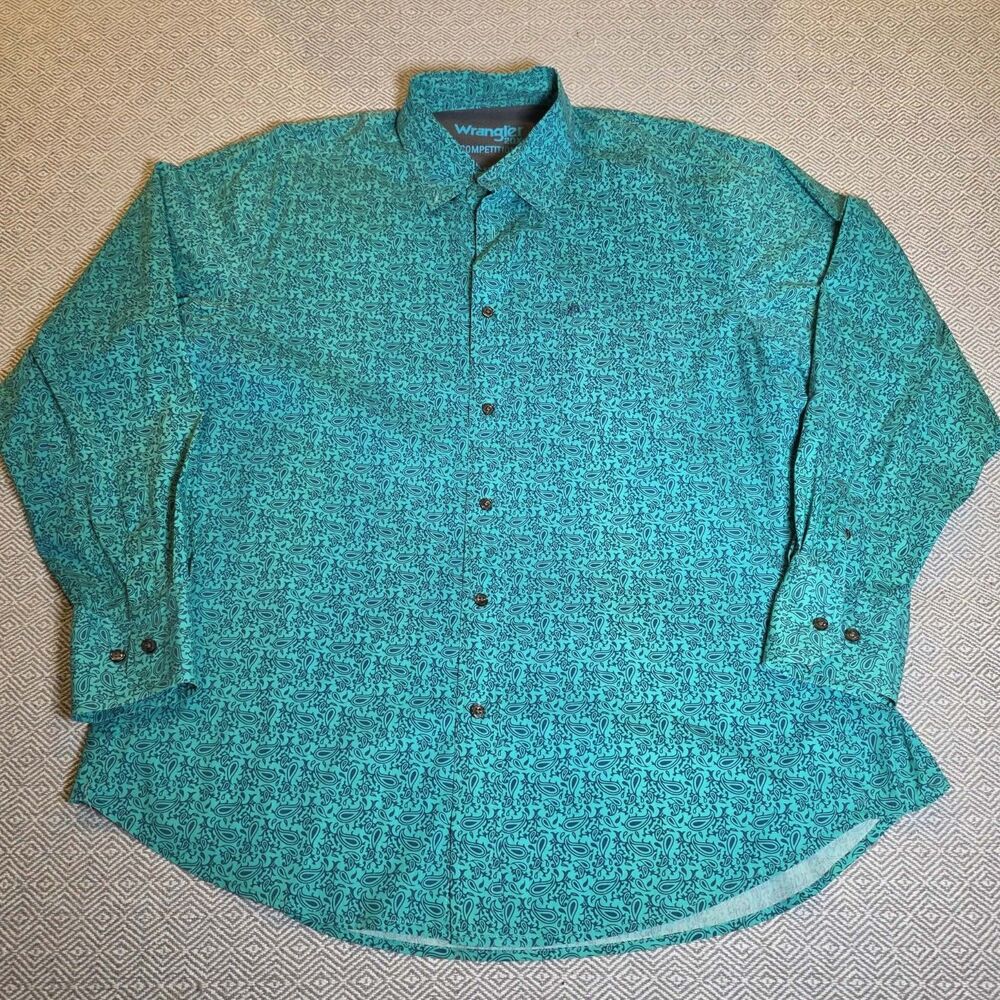 Wrangler 20X Competition Men’s XL Turquoise Paisley Western Performance Rodeo